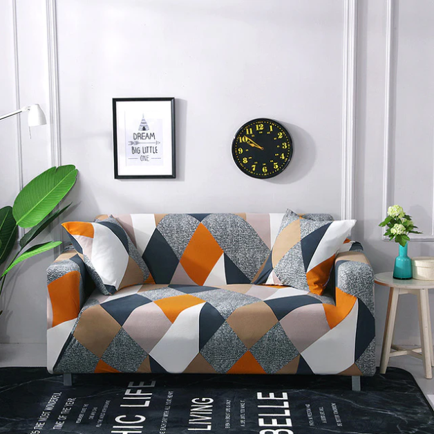 Stretch Geruite Sofa Slipcover