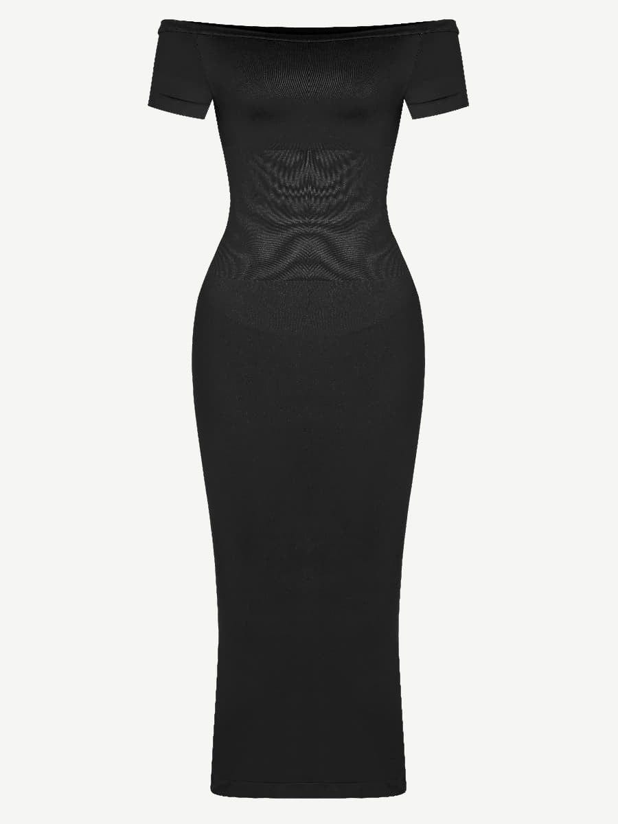 CurvyPower | NL Bodycon Short Sleeve Bodycon Shapewear Midi Dress