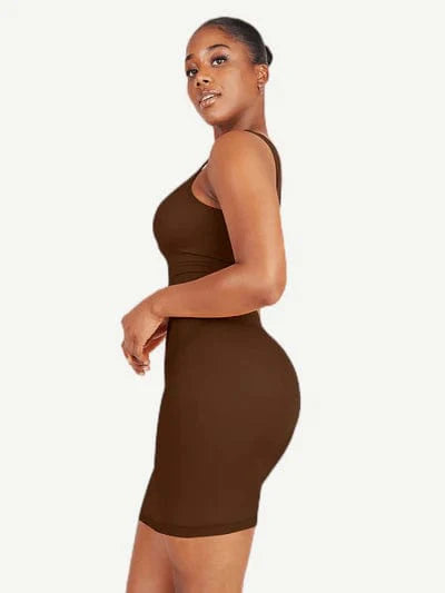 CurvyPower | NL Bodycon Square Neck Midi Dress Shapewear Bodycon With Removable Pads