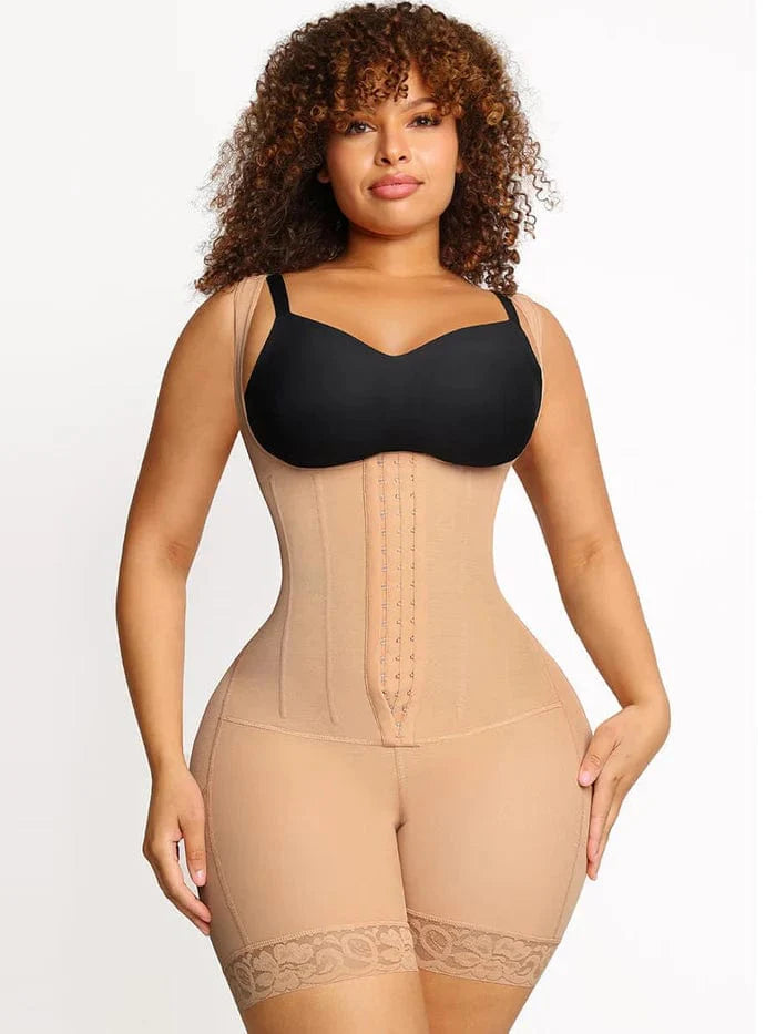 CurvyPower | NL bodysuit Beige / S Open Bust Compression Bodysuit with Steel Boning for Women’s Tummy Control