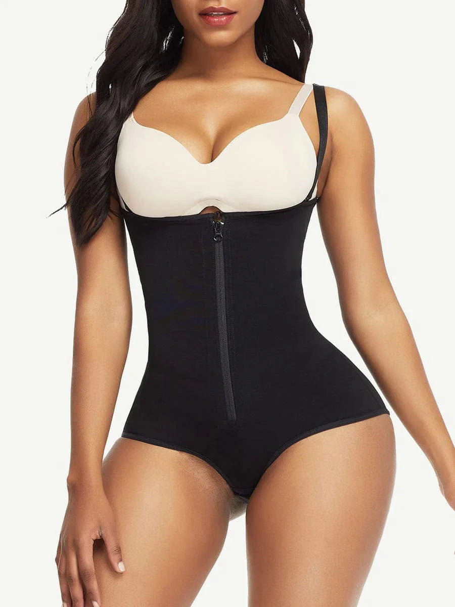 CurvyPower | NL bodysuit Black / S Waist Trainer Shapewear with Front Zipper and Adjustable Strap Bodysuit