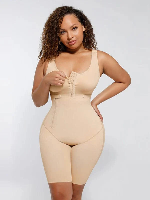 CurvyPower | NL bodysuit Clear Skin / XS Shapewear Bodysuit Covering Postoperative Chest with Side Zipper