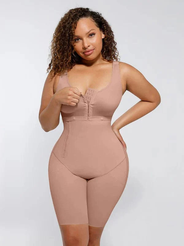 CurvyPower | NL bodysuit Dark Skin / XS Shapewear Bodysuit Covering Postoperative Chest with Side Zipper