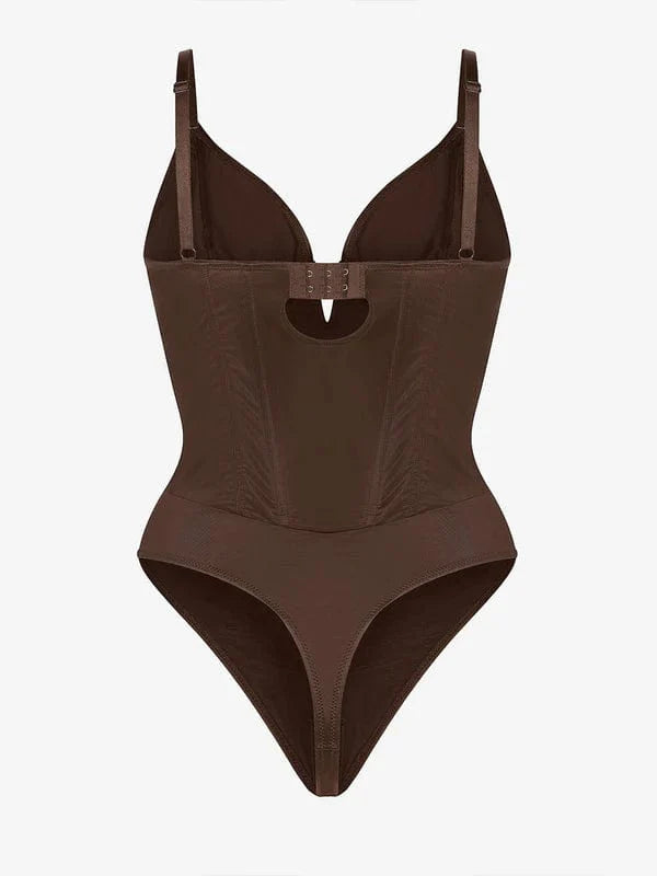 CurvyPower | NL bodysuit Deep V-Neck Tummy Control Shapewear Bodysuit