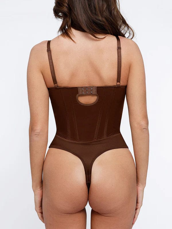 CurvyPower | NL bodysuit Deep V-Neck Tummy Control Shapewear Bodysuit