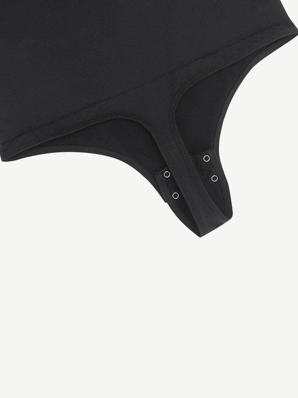 CurvyPower | NL bodysuit Long Sleeve and Diagonal Neck Compression Shapewear Thong Bodysuit