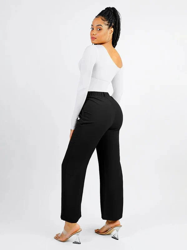 CurvyPower | NL bodysuit Long Sleeve and Diagonal Neck Compression Shapewear Thong Bodysuit