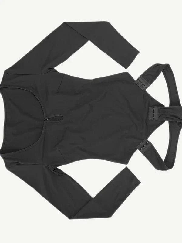 CurvyPower | NL bodysuit Long Sleeve Scoop Neck Shaping Thong Bodysuit