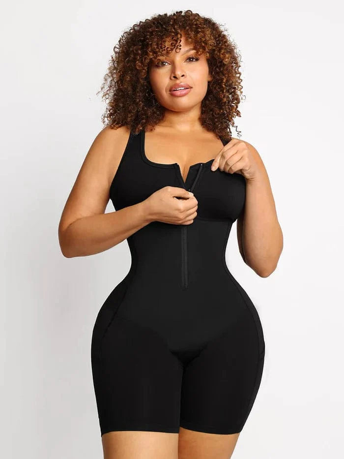 CurvyPower | NL bodysuit One Piece Shaping Bodysuit with Front Zipper and Side Pockets