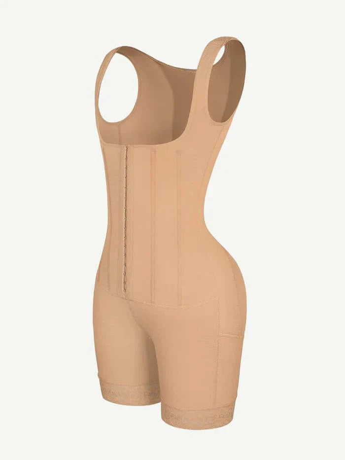 CurvyPower | NL bodysuit Open Bust Compression Bodysuit with Steel Boning for Women’s Tummy Control