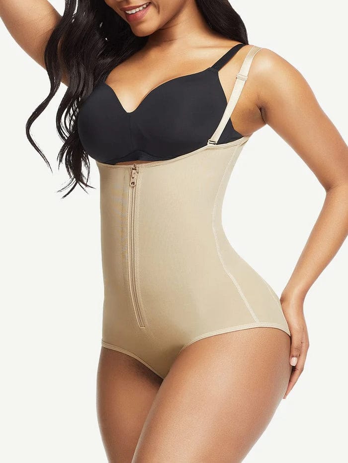 CurvyPower | NL bodysuit Waist Trainer Shapewear with Front Zipper and Adjustable Strap Bodysuit
