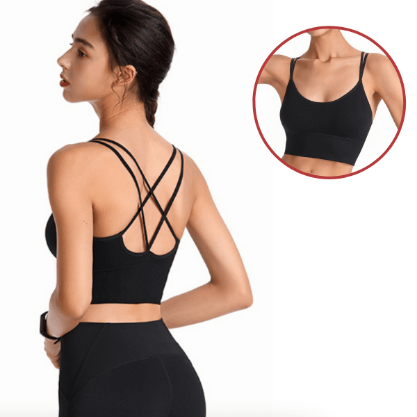 CurvyPower | NL Bras S / Black Seamless High Impact Cross Back Sport Bra