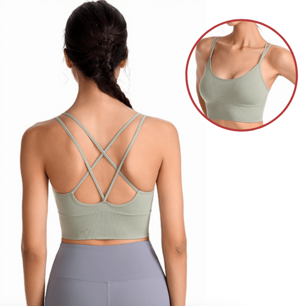 CurvyPower | NL Bras S / Green Seamless High Impact Cross Back Sport Bra