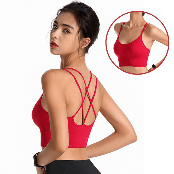 CurvyPower | NL Bras S / Red Seamless High Impact Cross Back Sport Bra