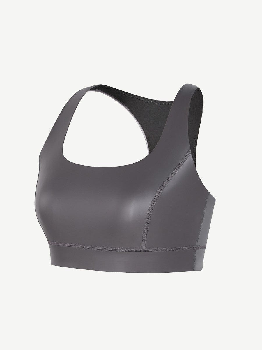 CurvyPower | NL Bras Silver Film Shaping Sauna Sports Bra with Removable Cups
