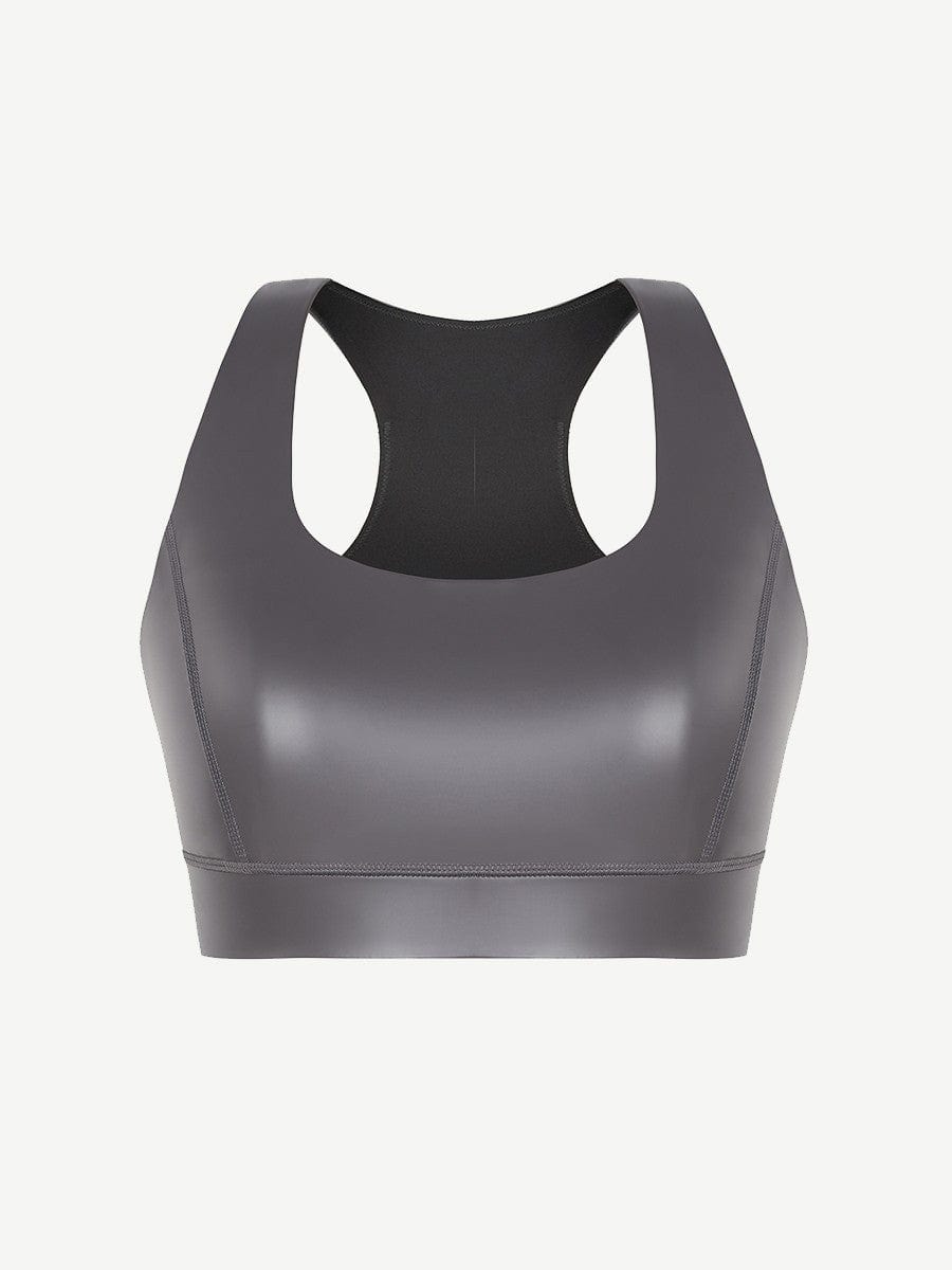 CurvyPower | NL Bras Silver Film Shaping Sauna Sports Bra with Removable Cups