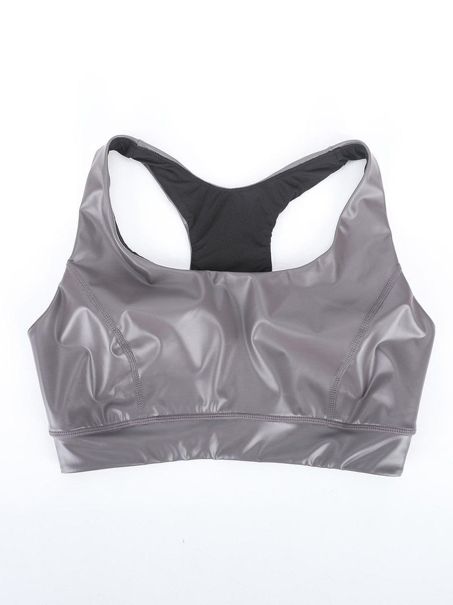 CurvyPower | NL Bras Silver Film Shaping Sauna Sports Bra with Removable Cups