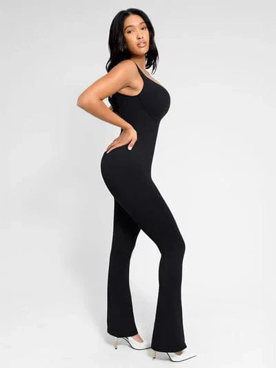 CurvyPower | NL Jumpsuit Low Back Tummy Control Flared Jumpsuit