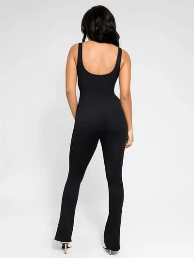 CurvyPower | NL Jumpsuit Low Back Tummy Control Flared Jumpsuit