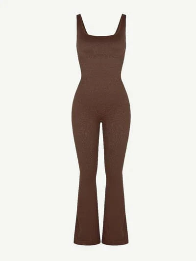 CurvyPower | NL Jumpsuit Low Back Tummy Control Flared Jumpsuit