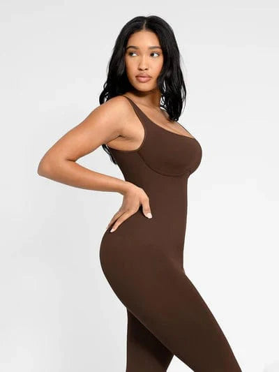 CurvyPower | NL Jumpsuit Low Back Tummy Control Flared Jumpsuit