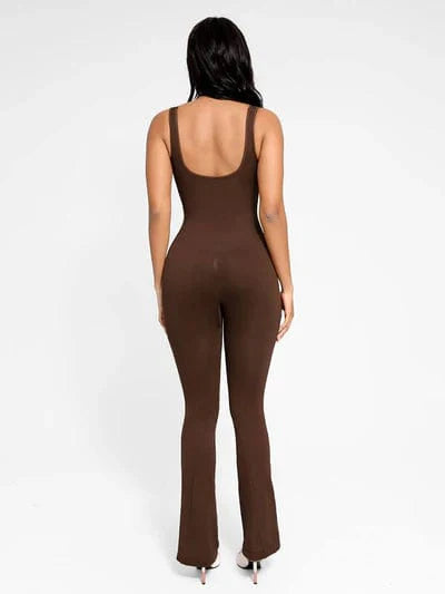 CurvyPower | NL Jumpsuit Low Back Tummy Control Flared Jumpsuit