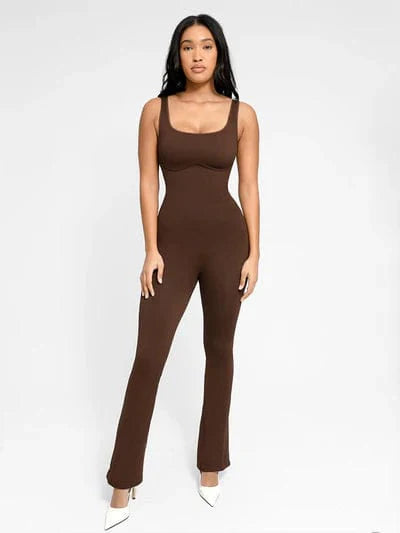 CurvyPower | NL Jumpsuit Low Back Tummy Control Flared Jumpsuit