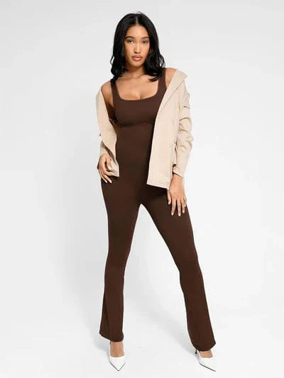 CurvyPower | NL Jumpsuit Low Back Tummy Control Flared Jumpsuit