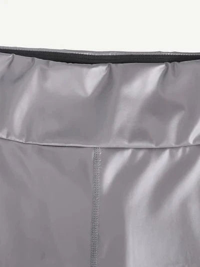 CurvyPower | NL Legging Silver Shapewear Mid-Waist Sauna Yoga Sports Legging Pants