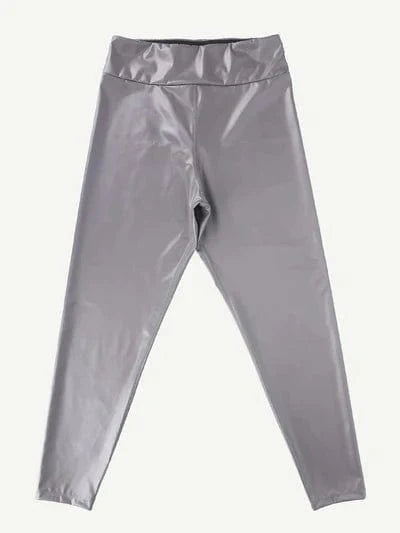 CurvyPower | NL Legging Silver Shapewear Mid-Waist Sauna Yoga Sports Legging Pants