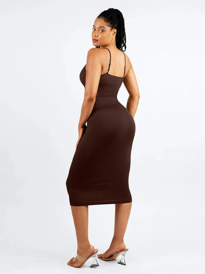 CurvyPower | NL Midi Dress Waist Control Bodycon Shapewear Midi Dress