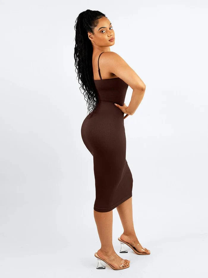 CurvyPower | NL Midi Dress Waist Control Bodycon Shapewear Midi Dress