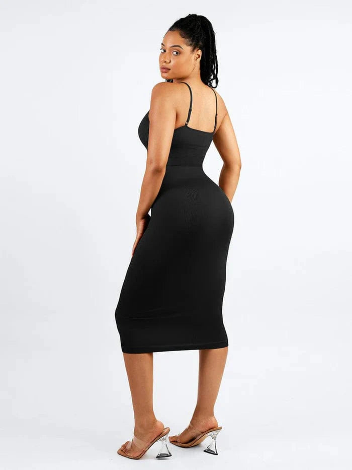 CurvyPower | NL Midi Dress Waist Control Bodycon Shapewear Midi Dress