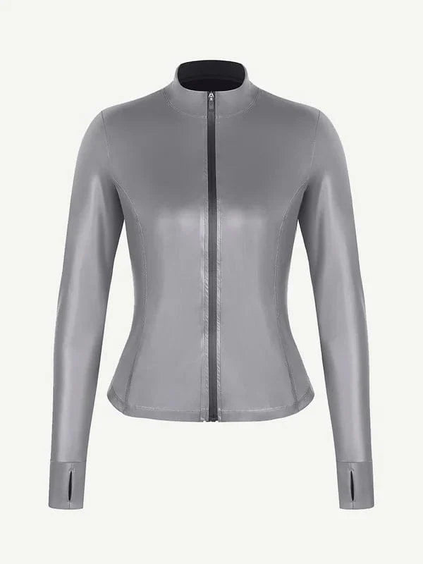 CurvyPower | NL Sauna Suit Long Sleeve Silver Film Sauna Shaper Top