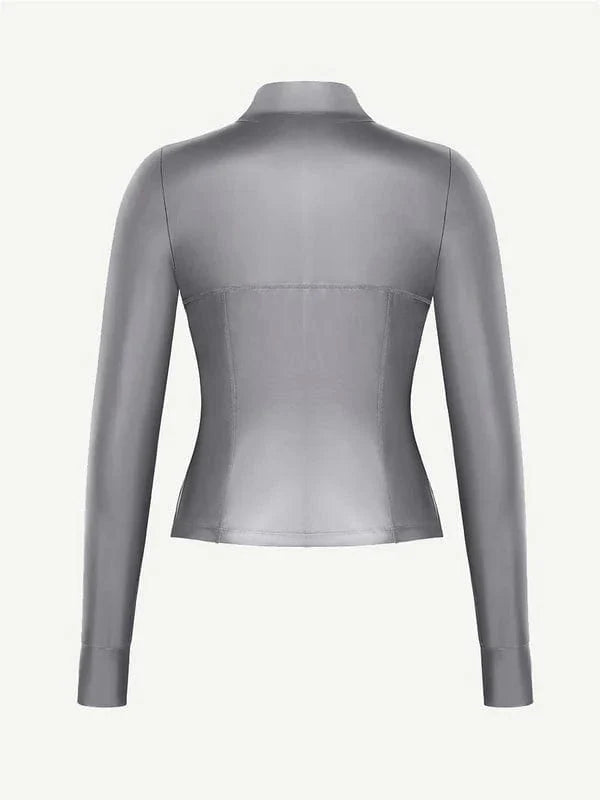 CurvyPower | NL Sauna Suit Long Sleeve Silver Film Sauna Shaper Top