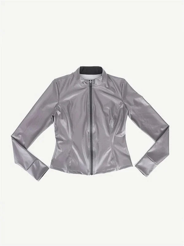 CurvyPower | NL Sauna Suit Long Sleeve Silver Film Sauna Shaper Top