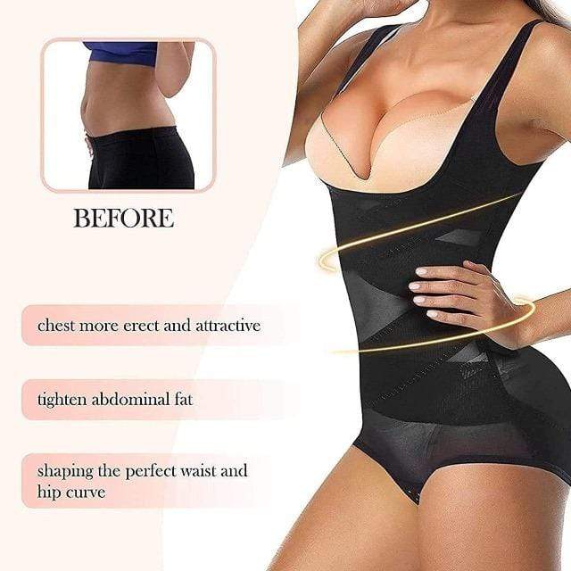 CurvyPower | NL Shapewear Women Shapewear Cross Bodysuit Open-Bust