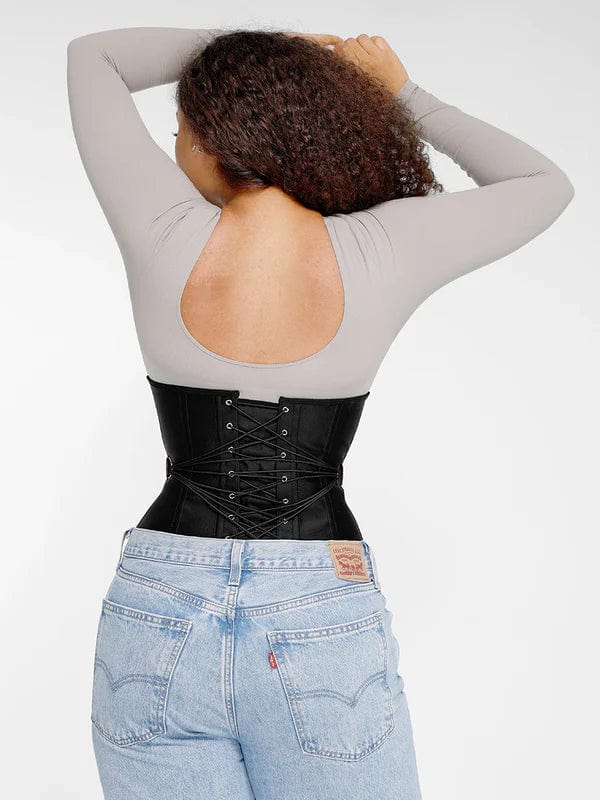 CurvyPower | NL Waist Trainer Steel-Boned Waist Trainer Shapewear with Fan Lacing and Adjustable Front Buckle