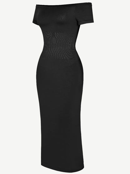 CurvyPower | NL Bodycon Short Sleeve Bodycon Shapewear Midi Dress