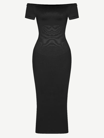 CurvyPower | NL Bodycon Short Sleeve Bodycon Shapewear Midi Dress