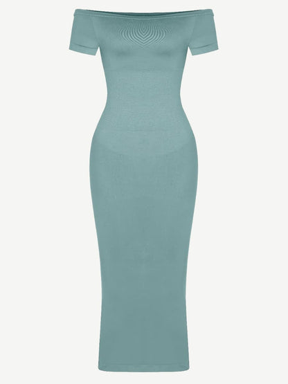 CurvyPower | NL Bodycon Short Sleeve Bodycon Shapewear Midi Dress