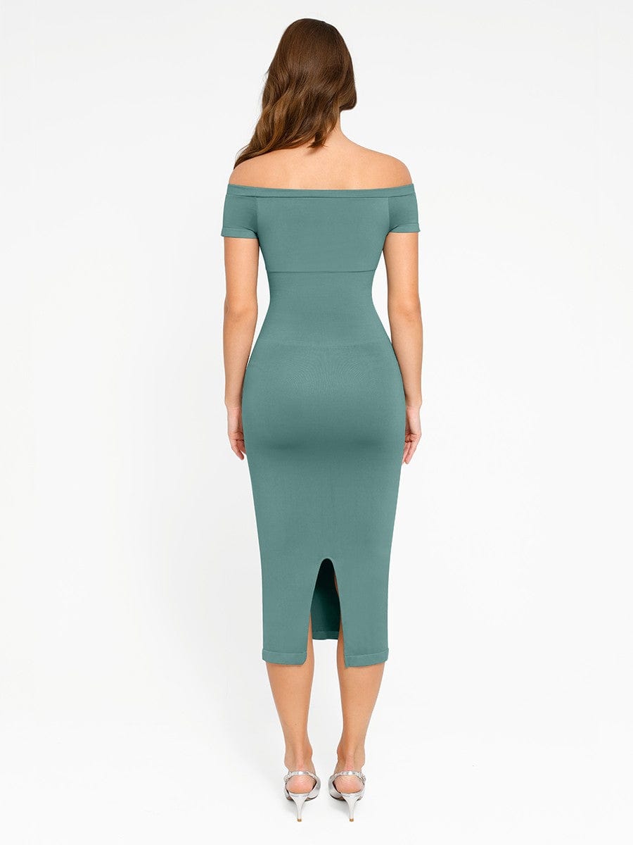 CurvyPower | NL Bodycon Short Sleeve Bodycon Shapewear Midi Dress
