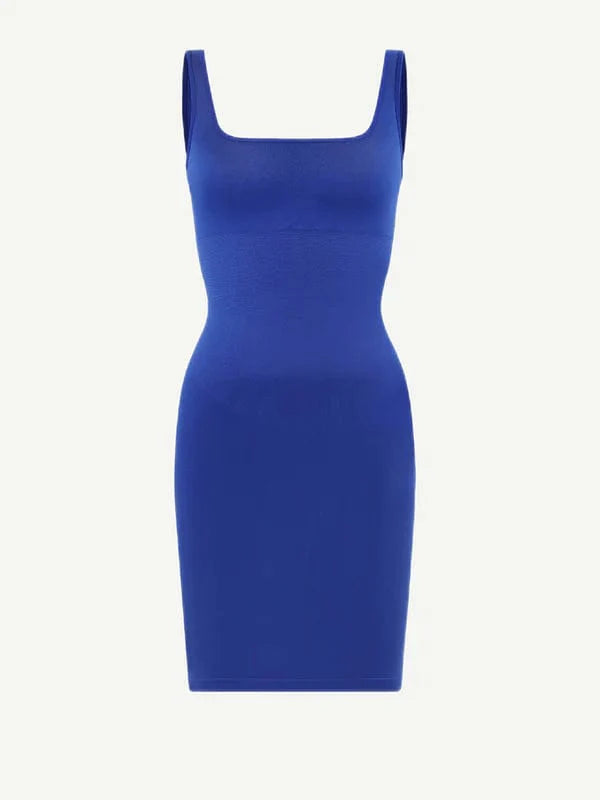 CurvyPower | NL Bodycon Square Neck Midi Dress Shapewear Bodycon With Removable Pads