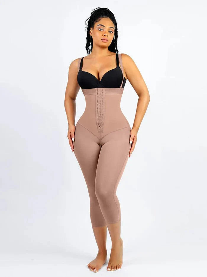 CurvyPower | NL bodysuit Beige / S Adjustable Straps Open-Bust Tummy Control Shapewear Bodysuit