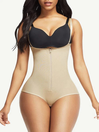 CurvyPower | NL bodysuit Beige / S Waist Trainer Shapewear with Front Zipper and Adjustable Strap Bodysuit