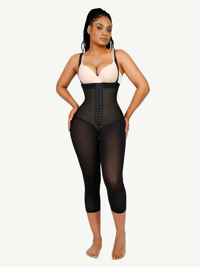 CurvyPower | NL bodysuit Black / S Adjustable Straps Open-Bust Tummy Control Shapewear Bodysuit