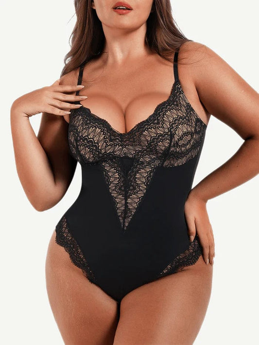 CurvyPower | NL bodysuit Black / S Elegant Lace Tummy Control Shapewear Bodysuit