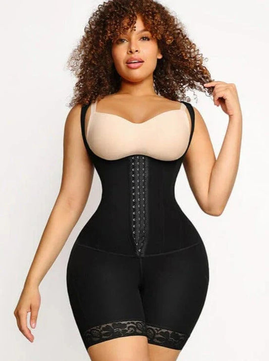 CurvyPower | NL bodysuit Black / S Open Bust Compression Bodysuit with Steel Boning for Women’s Tummy Control