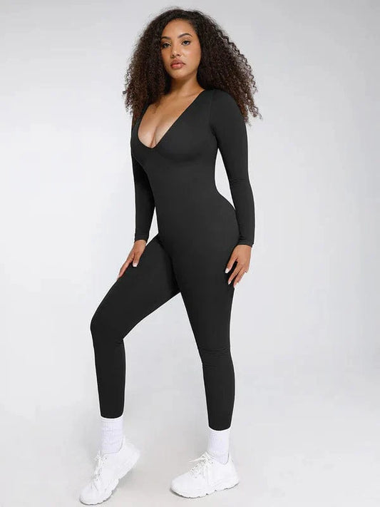 CurvyPower | NL bodysuit Black / XS/S Deep V Whole Body Tummy Control Shaping Bodysuit