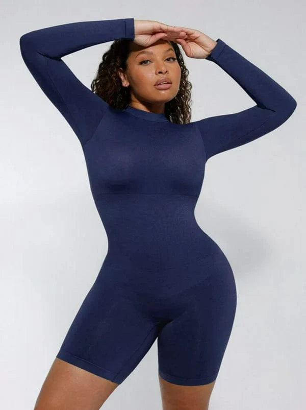 CurvyPower | NL bodysuit Dark Blue / XS/S Seamless Waist Cincher Bodysuit Shapewear with Removable Cups